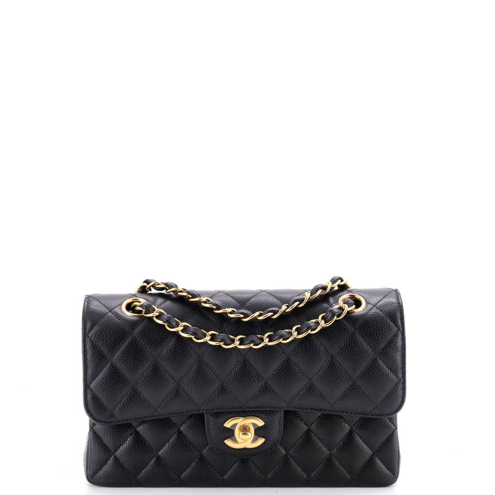 Chanel Small Classic Double Flap Bag Quilted Caviar